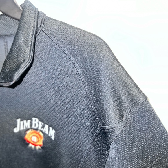 Nike Golf Jacket Mens Large Blue Jim Beam Quarter Zip Cotton Blend Logo - Picture 7 of 15